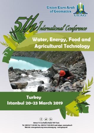 5th International Conference on Water, Energy, Food and Agricultural Technology Istanbul, Turkey, 22-25 January 2019
